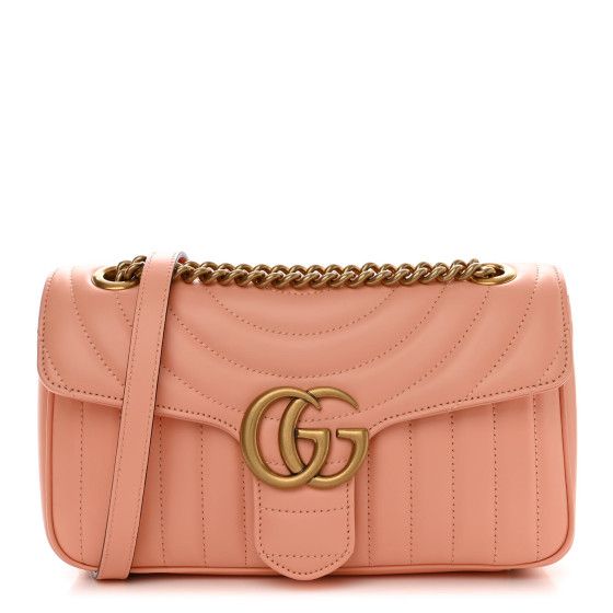 Calfskin Matelasse Small GG Marmont Shoulder Bag Peachy Chic | FASHIONPHILE (US)