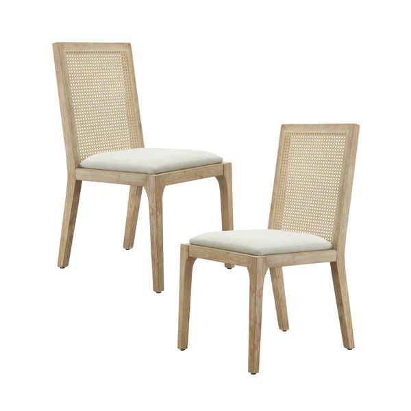 Anassi Synthetic Cane Back Side Chair in Light Brown (Set of 2) | Wayfair North America