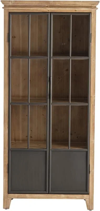 Amazon.com - Crestview Collection Darlington 2 Glass Door Brown Wood and Metal Curio Cabinet - Gl... | Amazon (US)