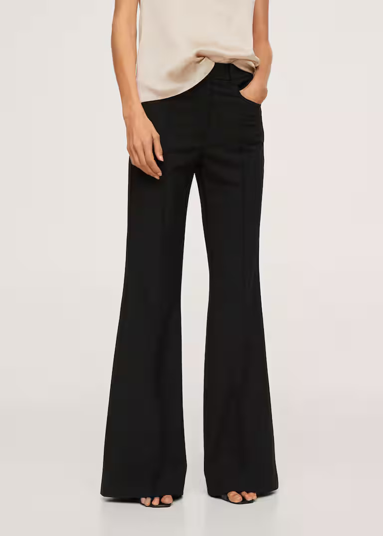 Flared wool trousers | MANGO (UK)
