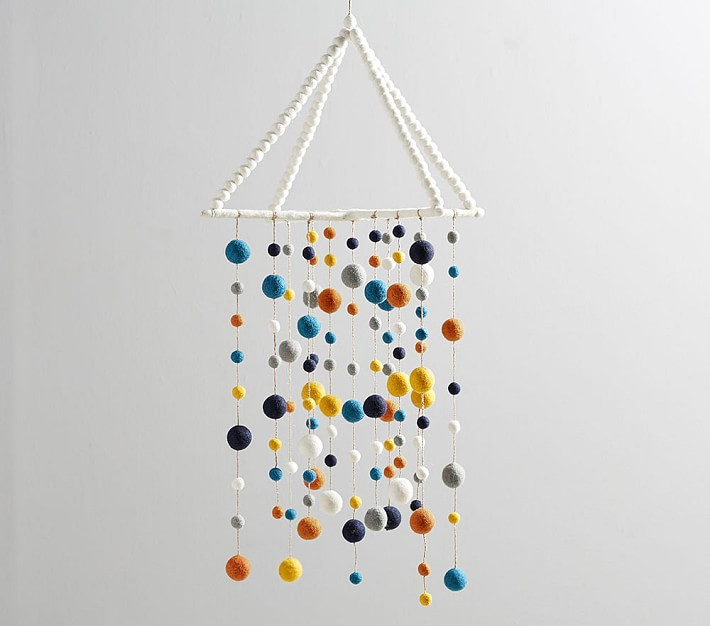 west elm x pbk Felted Pom-Pom Mobile | Pottery Barn Kids