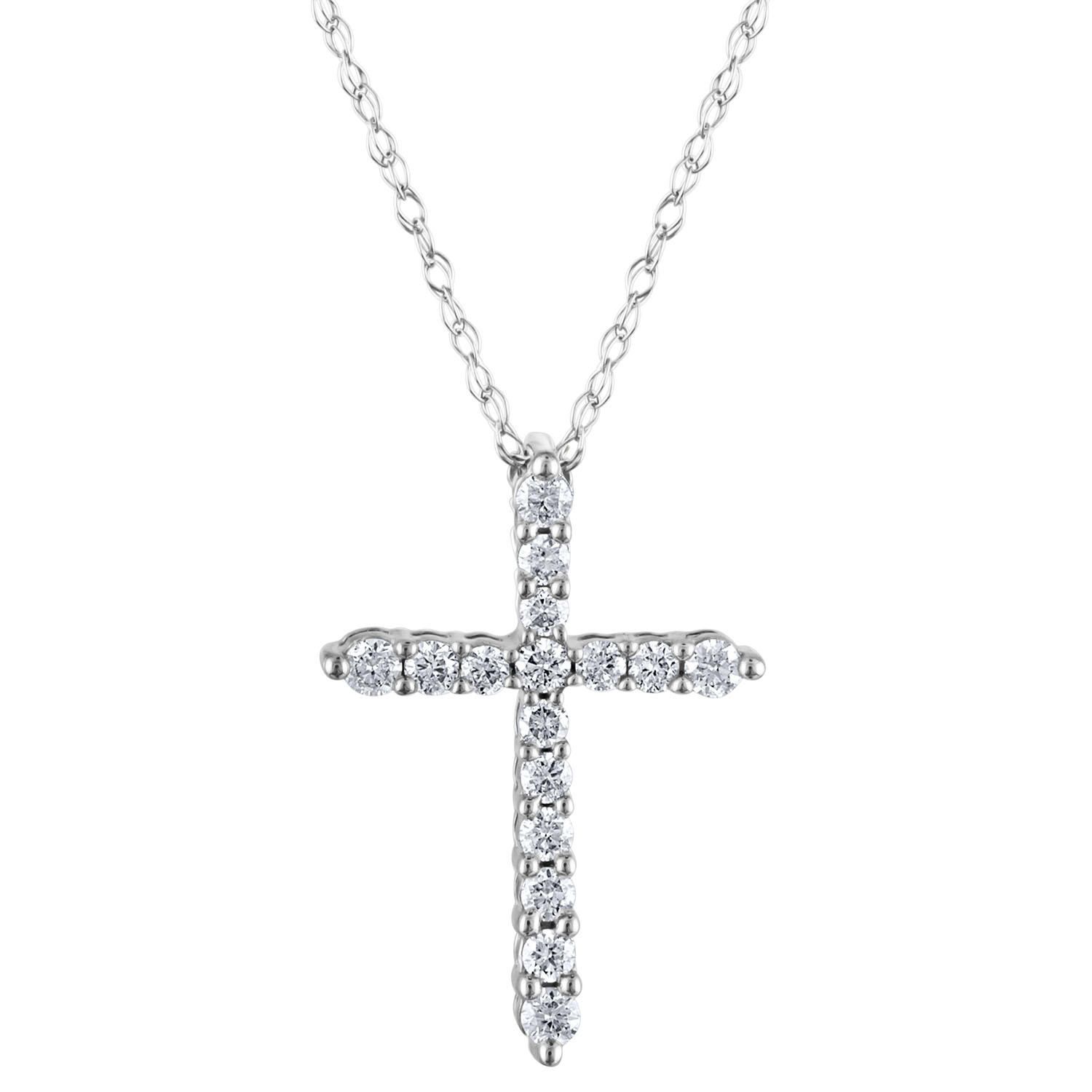 0.20 CT. T.W. Diamond Cross Pendant in 14K White H-I, I1 | Sam's Club