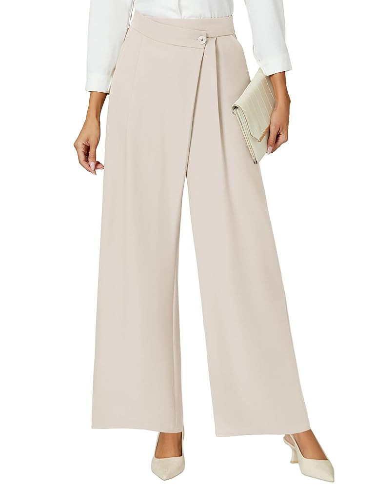 Blooming Jelly Women Wide Leg Dress Pants High Waisted Work Pant with Pocket Business Casual Outf... | Amazon (US)