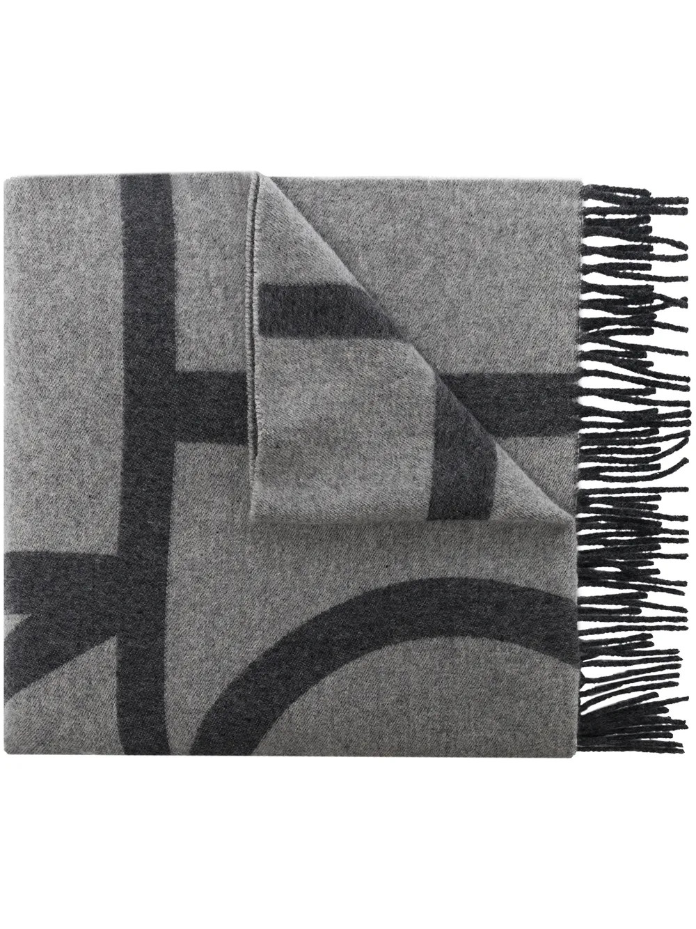 TOTEME Large Monogram Scarf | Grey | FARFETCH | Farfetch Global