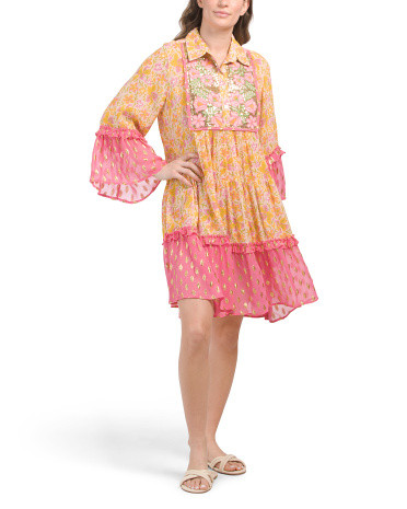 Embroidery And Sequin Bodice Mini Dress | TJ Maxx