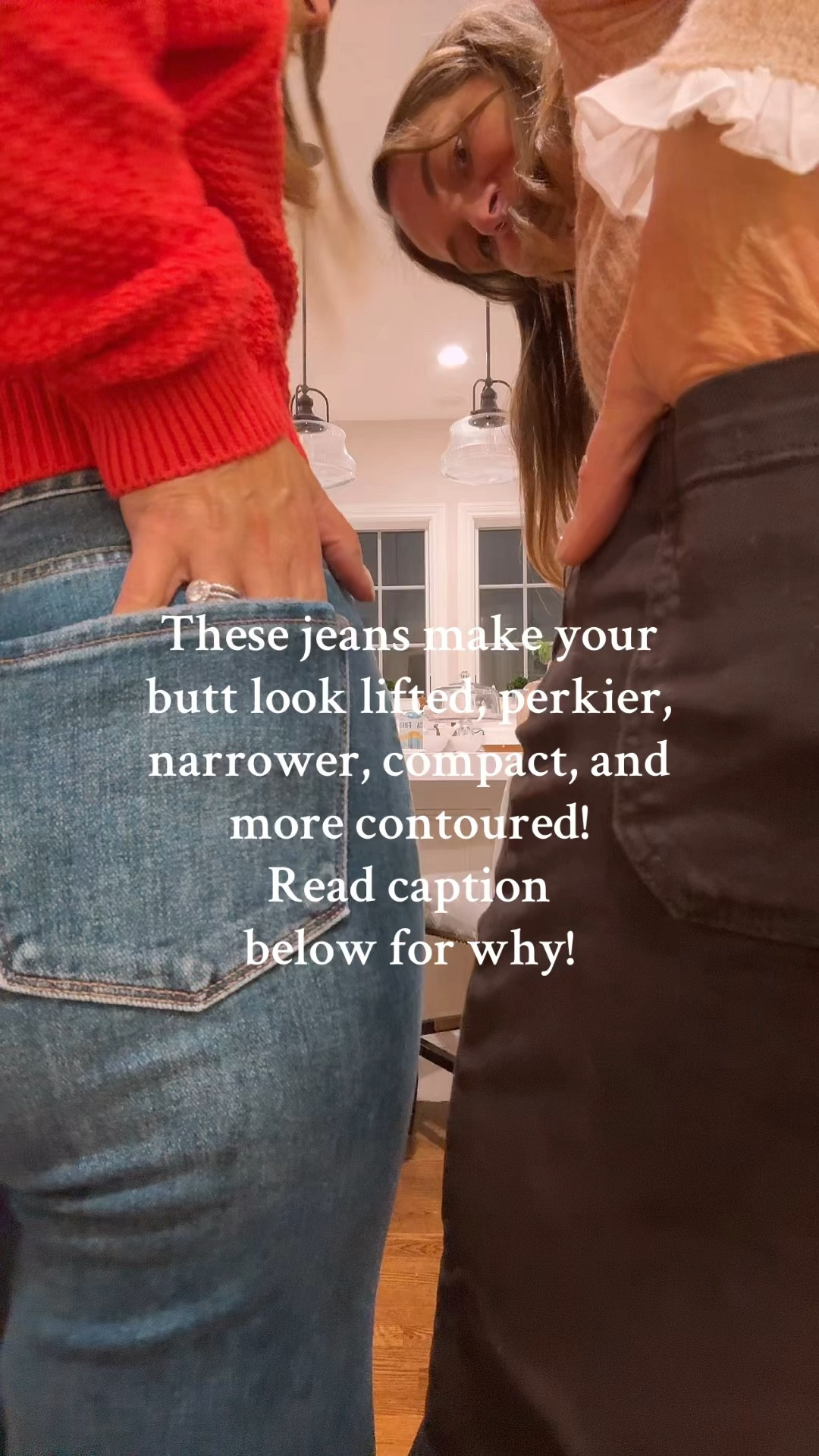 She didn’t think i had those moves at 52 years old. Read below for information no one ever told you about pocket placement on jeans and why they are so important! And now get 20% off on these jeans during the friends and family sale using code FF20.

These jeans do pockets perfecly and thus give your rear the perfect appearance. Here’s how:

1. High Pockets: Back pockets that are placed higher on the jeans can create the illusion of a lifted, perkier backside. This placement visually elongates the legs and gives the appearance of a more youthful, toned silhouette.
2. Narrower Spacing: Pockets that are placed closer together create a more streamlined, narrower appearance. This can help minimize the width of the hips and create a more compact look for the backside.
3. Size of the Pockets: Larger Pockets make the backside appear smaller by covering a greater portion of it. 
4.	Tilted or Angled Pockets: create a contouring effect, enhancing the curves of the backside and adding shape. This can help create a more flattering, hourglass-like appearance.
	
To Shop click the link in our bio to LTK or Amazon storefront and see the fall list!

Follow my shop @Tandttwintalk on the @shop.LTK app to shop this post and get my exclusive app-only content!

Direct url to our LTK >> https://www.shopltk.com/explore/Tandttwintalk

Direct url to our Amazon Storefront >> https://www.amazon.com/shop/tandttwintalk

Don’t forget to follow us @tandttwintalk

#over50style #over40style #over30style #over60style #fashion #ootd #classicstyle #whattowear #howtostyle #midsizestyle #preppystyle #classicstyle #fashionfinds

#LTKStyleTip #LTKMidsize #LTKOver40