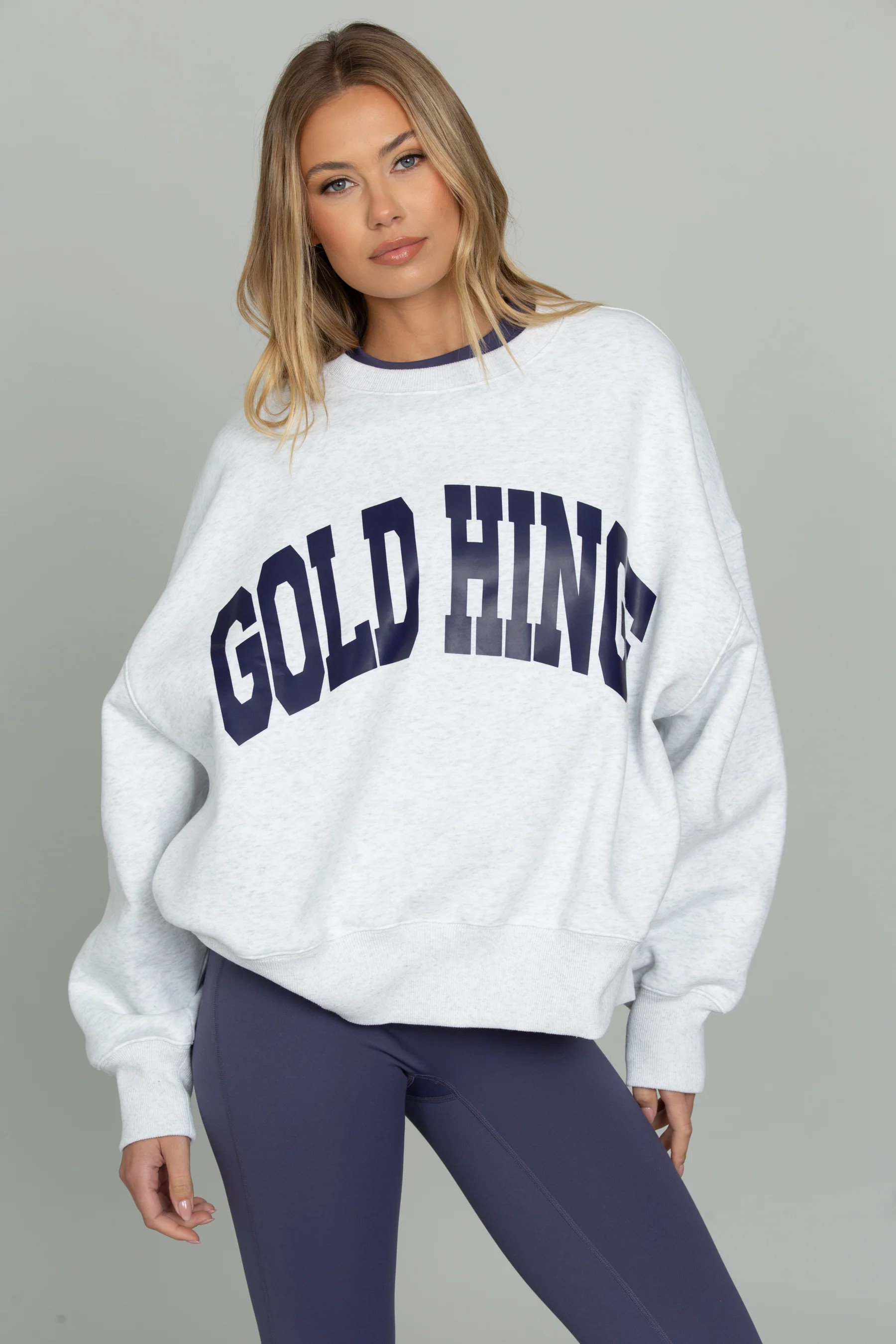 Heather Indigo GH Wide Arm Sweatshirt | Gold Hinge