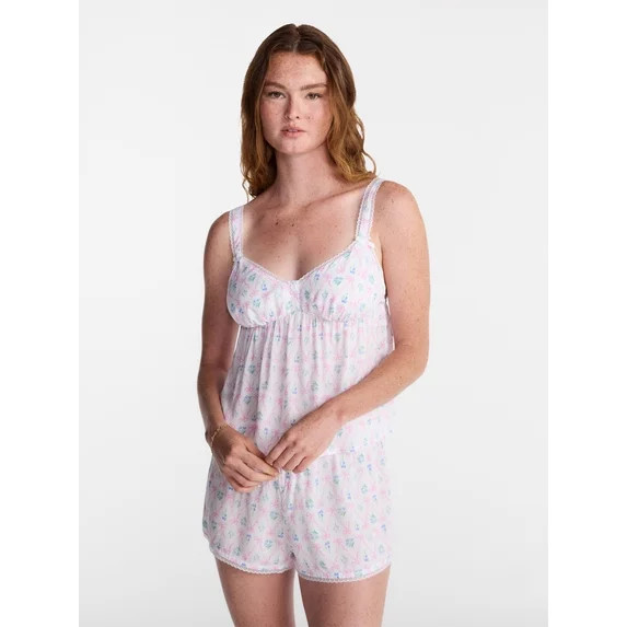 No Boundaries Woven Cami Top and Shorts Sleep Set, 2-Piece, Women's XS-XXL | Walmart (US)