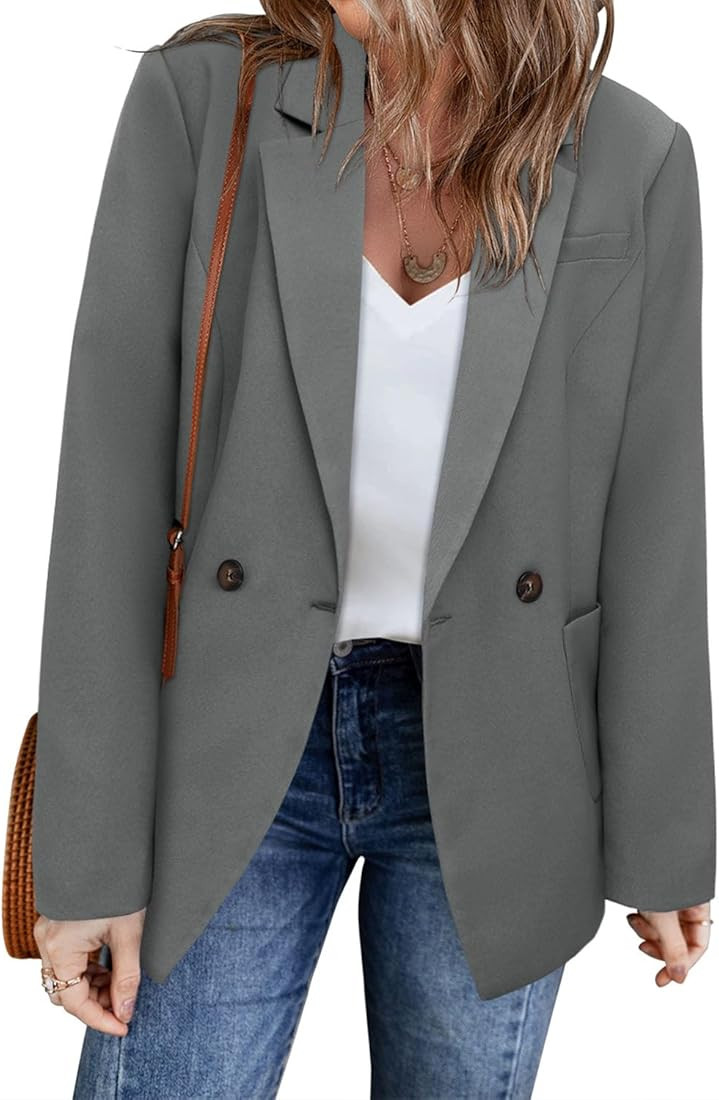 CHICZONE Womens Casual Blazer Long Sleeve Open Front Lapel Button Work Office Pinstripe Blazer Ja... | Amazon (US)