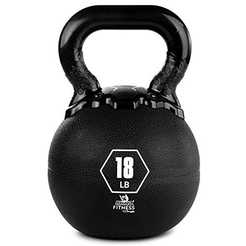 Champion Sports Rhino Kettlebell Weight, 18 lbs, Rubber, Black - Durable Kettle Bell with Smooth, Ergonomic Handle for Working Out - Free Weights for Exercises - Premium Strength Training Equipment | Amazon (US)