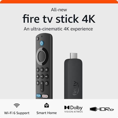All-new Amazon Fire TV Stick 4K streaming device, includes support for Wi-Fi 6, Dolby Vision/Atmo... | Amazon (US)