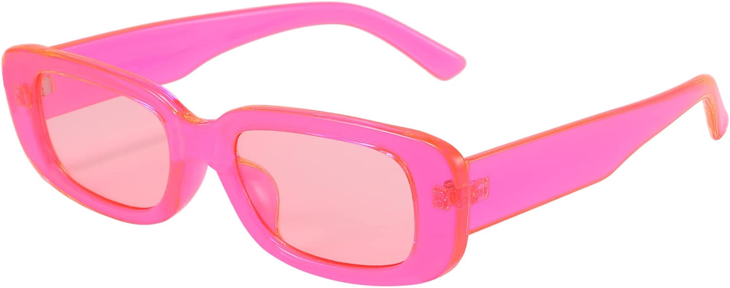 Przene Retro Rectangle Sunglasses Vintage Small Sun Glasses UV Protection for Women Men | Amazon (US)
