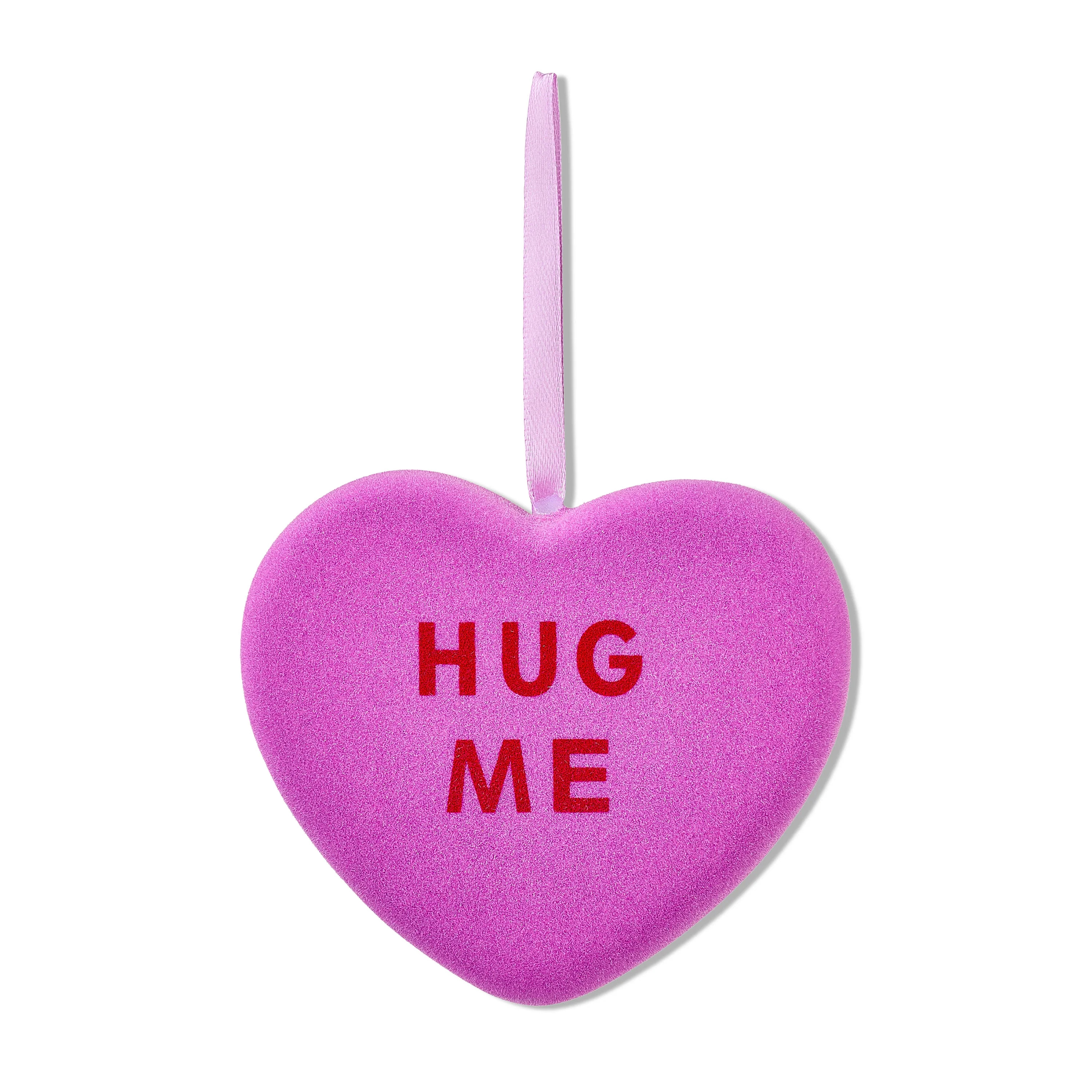 Small Flocked Hug Me Heart Hanging Decoration, Purple, 6", Valentine's Day by Way To Celebrate | Walmart (US)