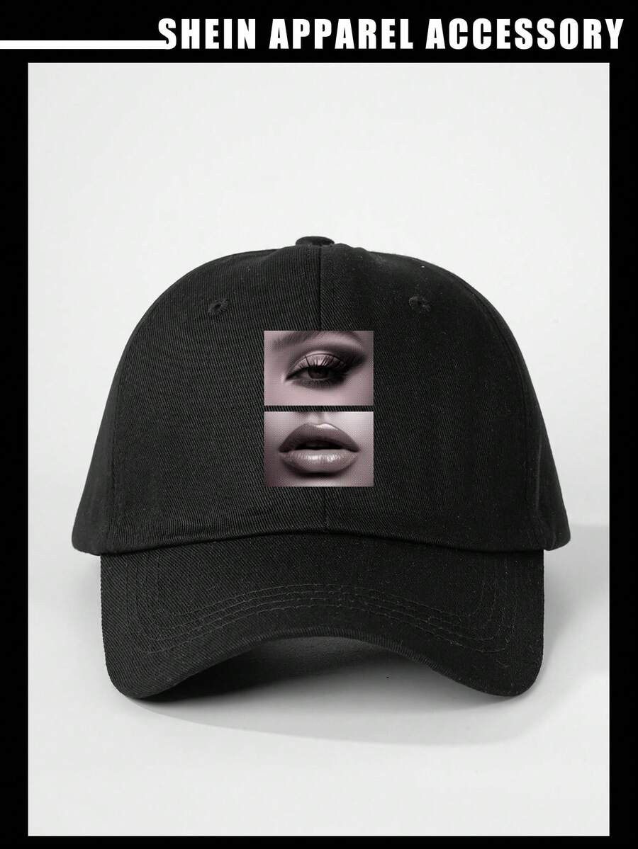 SHEIN 1pc Printed Eye & Lips Design Baseball Cap, Unisex | SHEIN