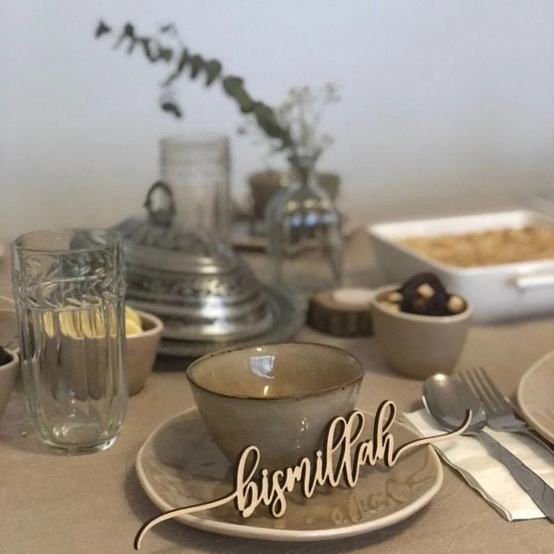 Eid Decorations Ramadan Place Cards EID MUBARAK Decorations Laser Cut Place Setting Bismillah Ins... | Etsy (US)