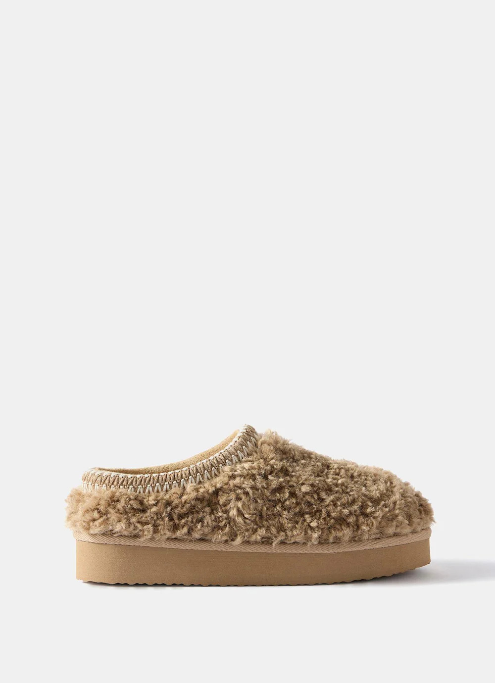 Neutral Borg Slippers | Mint Velvet