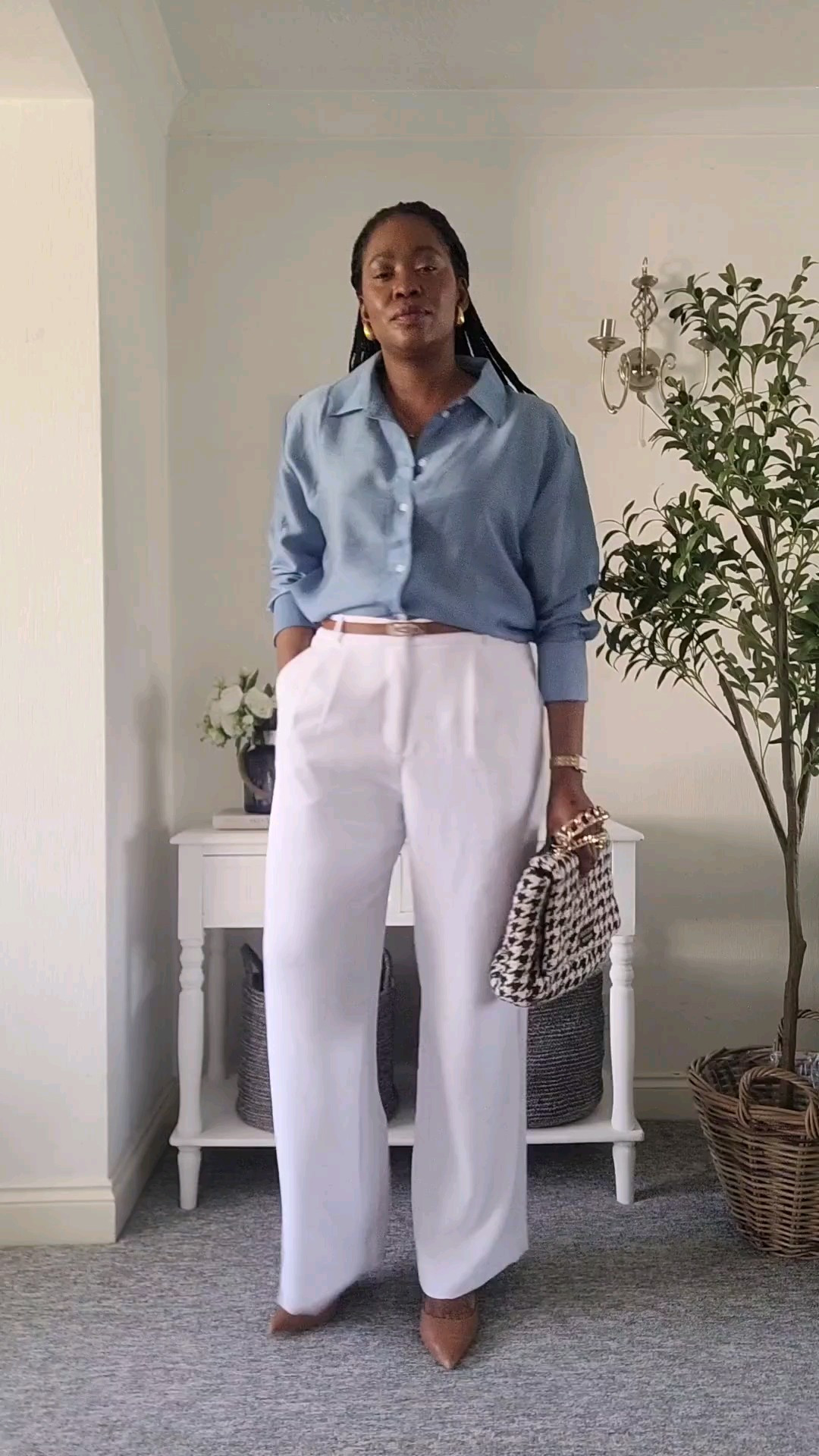 Spring Summer versatile white trousers for work and weekend.Smarten with a shirt and tan accessories, or style for casual outfit with a light knit and flat pumps.#ltkwatchnow #ltksummer #ltkover40 #ltkstyletip 

#LTKspring #LTKworkwear