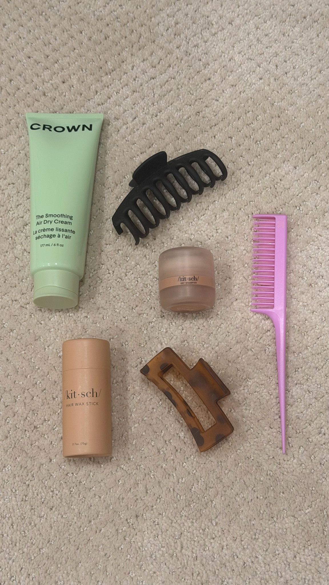My summer hair routine is all about working with the heat and humidity, not against it ☀️

These are the products and accessories I keep reaching for:
• Crown Affair Air Dry Cream for soft, effortless texture
• Kitsch dry shampoo for pool days and second-day hair
• Kitsch wax stick for slick backs and taming flyaways
• A comb for slicking back flyaways
• Oversized claw clips because I always end up throwing my hair up at the beach

Low effort, polished enough, and vacation-proof.

#LTKgrwm #LTKTravel #LTKBeauty