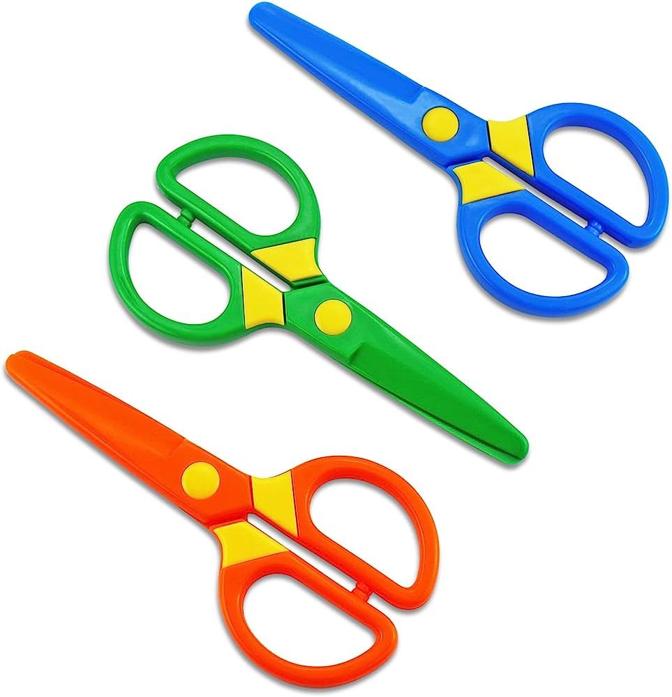 JIALEEY Plastic Child-Safe Scissor Set, Toddlers Training Scissors, Pre-School Training Scissors ... | Amazon (US)