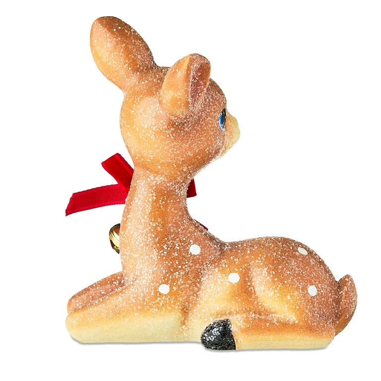 Sitting Deer with Bell Christmas Tabletop Decoration, Brown, 4.33", by Holiday Time | Walmart (US)