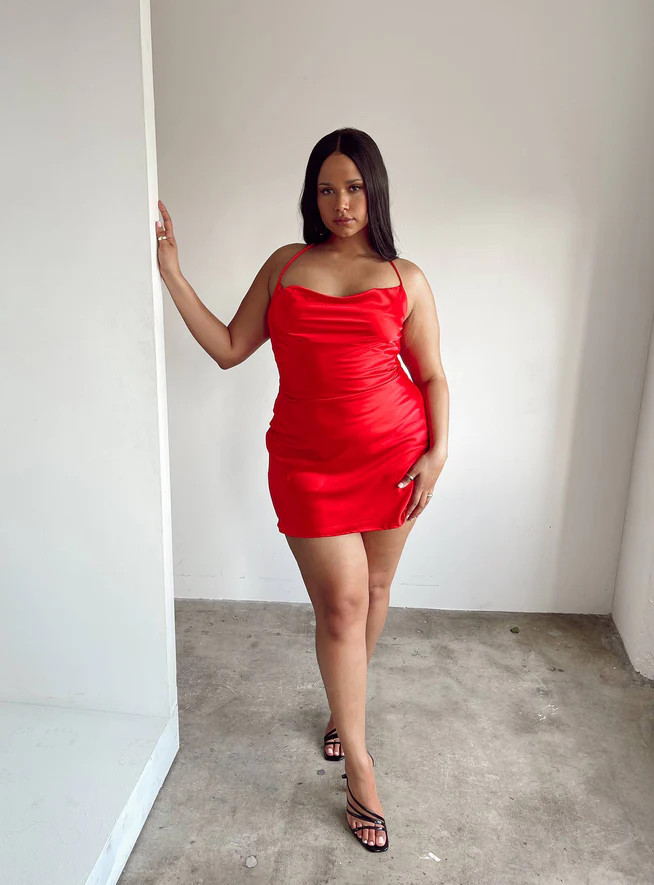 Celena Mini Dress Red Curve | Princess Polly US