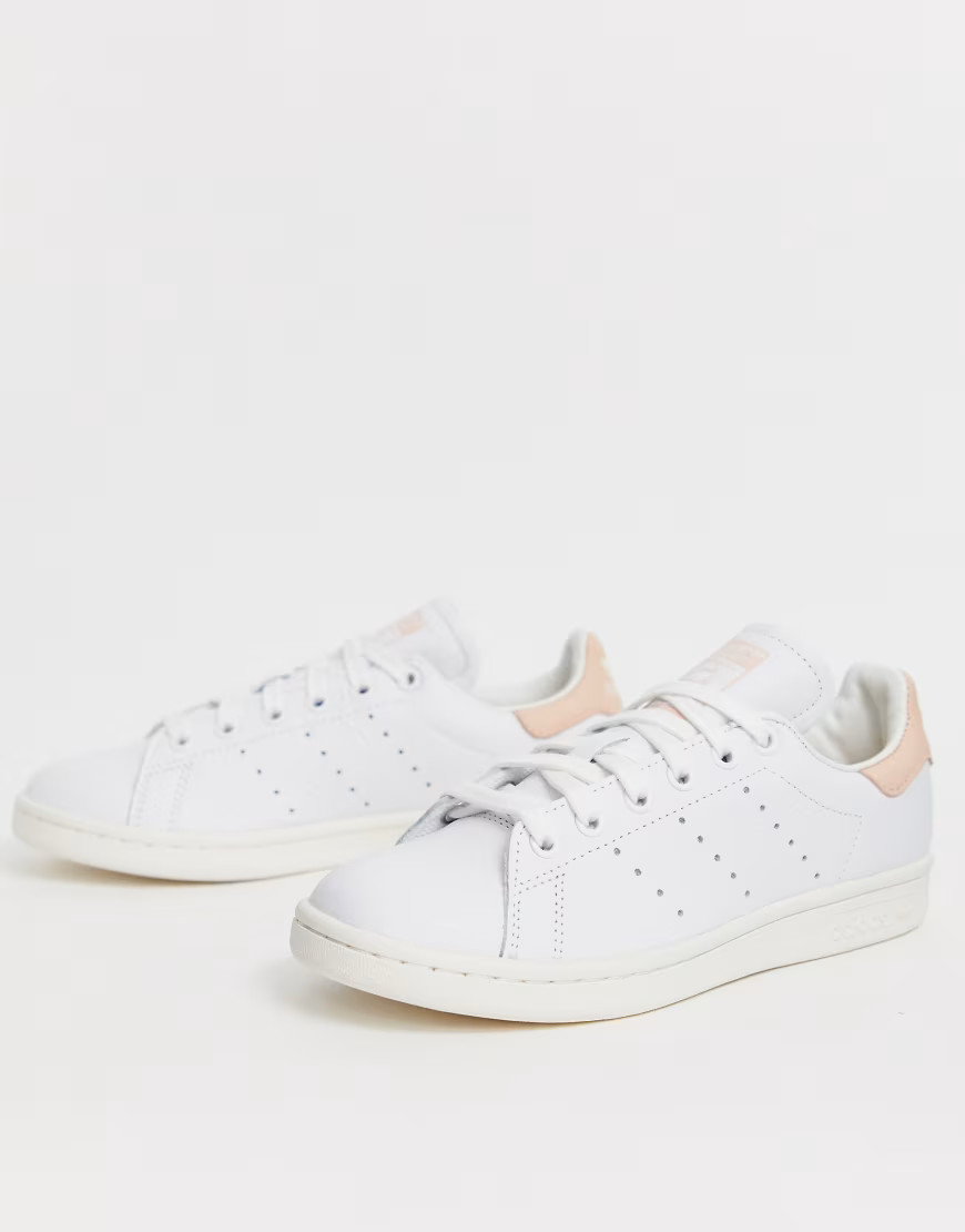 adidas Originals Stan Smith sneakers in white and pink | ASOS (Global)