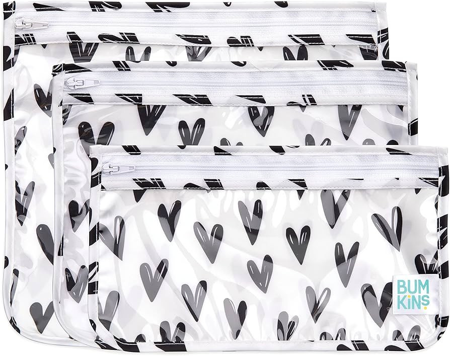 Bumkins Travel Bag, Toiletry, TSA Approved Pouch, Zip Bag, Quart Size Airline Compliant, Clear-Si... | Amazon (US)