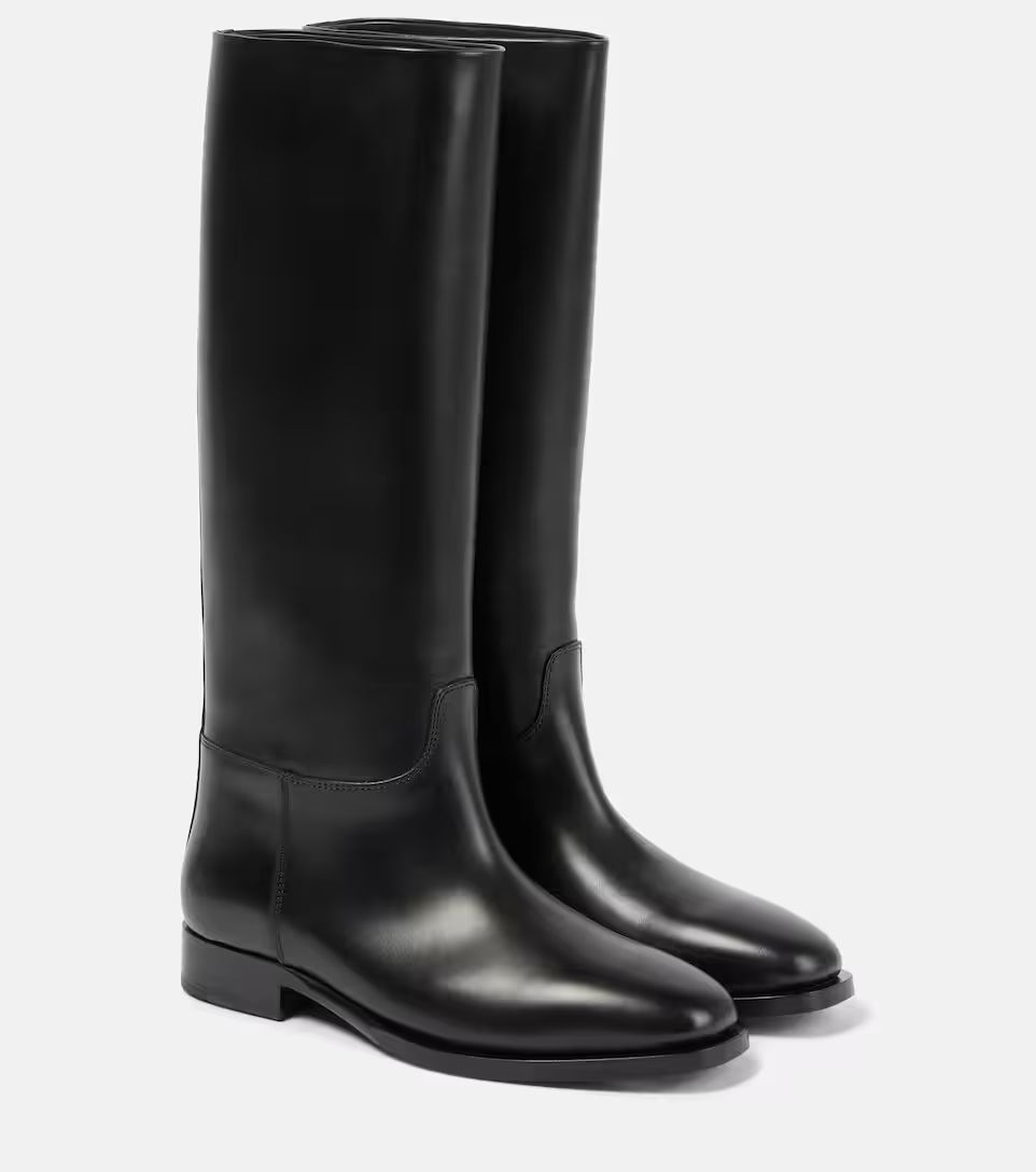 Grunge leather knee-high boots | Mytheresa (US/CA)