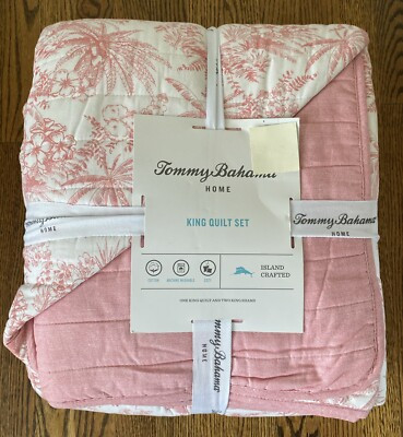 New!  Tommy Bahama Pen & Ink Palm King Island Cotton Quilt & Sham Set | eBay | eBay US