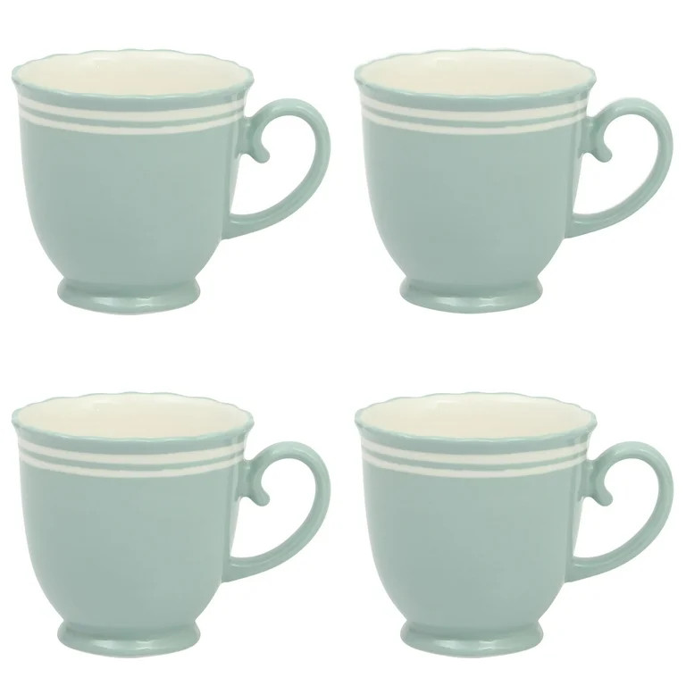 The Pioneer Woman Ainsley Ceramic Mug Set, Sage Blue, 4-Pack - Walmart.com | Walmart (US)