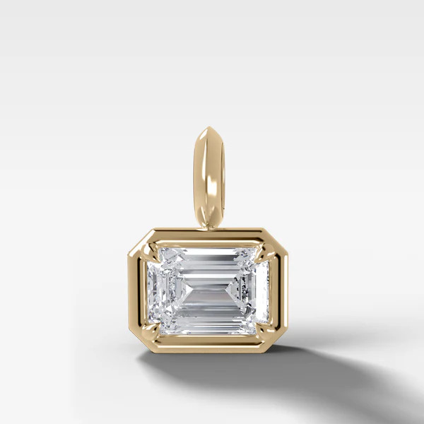 East West Club Emerald Attachable Diamond Pendant | Good Stone