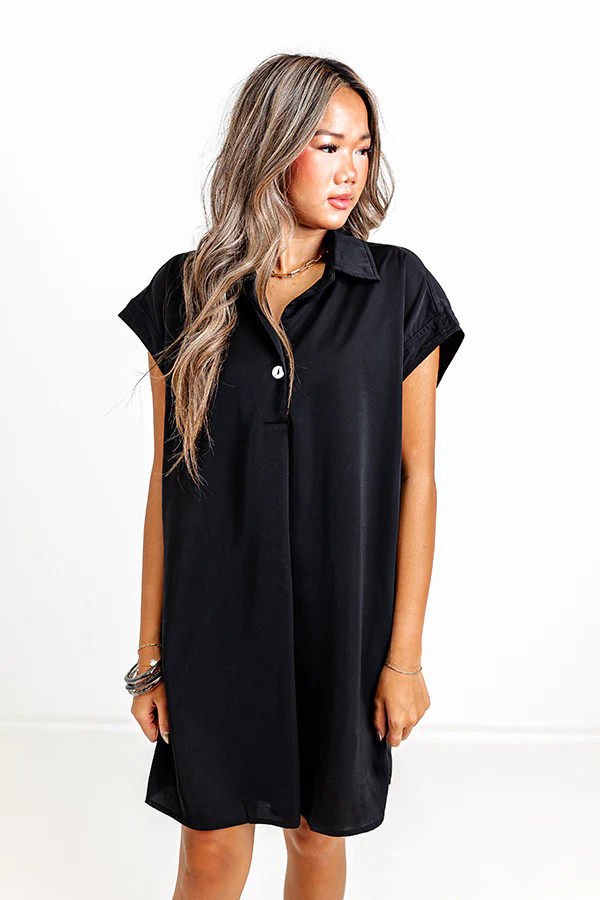 Effortless Radiance Shift Dress in Black | Impressions Online Boutique