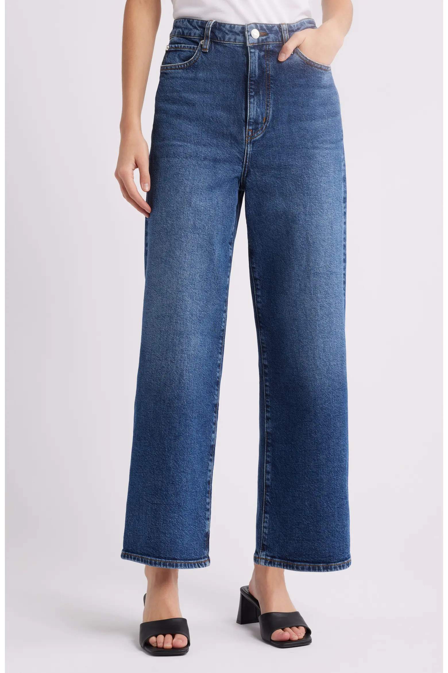 FRAME The Wide High Waist Ankle Wide Leg Jeans (Women) | Nordstromrack | Nordstrom Rack