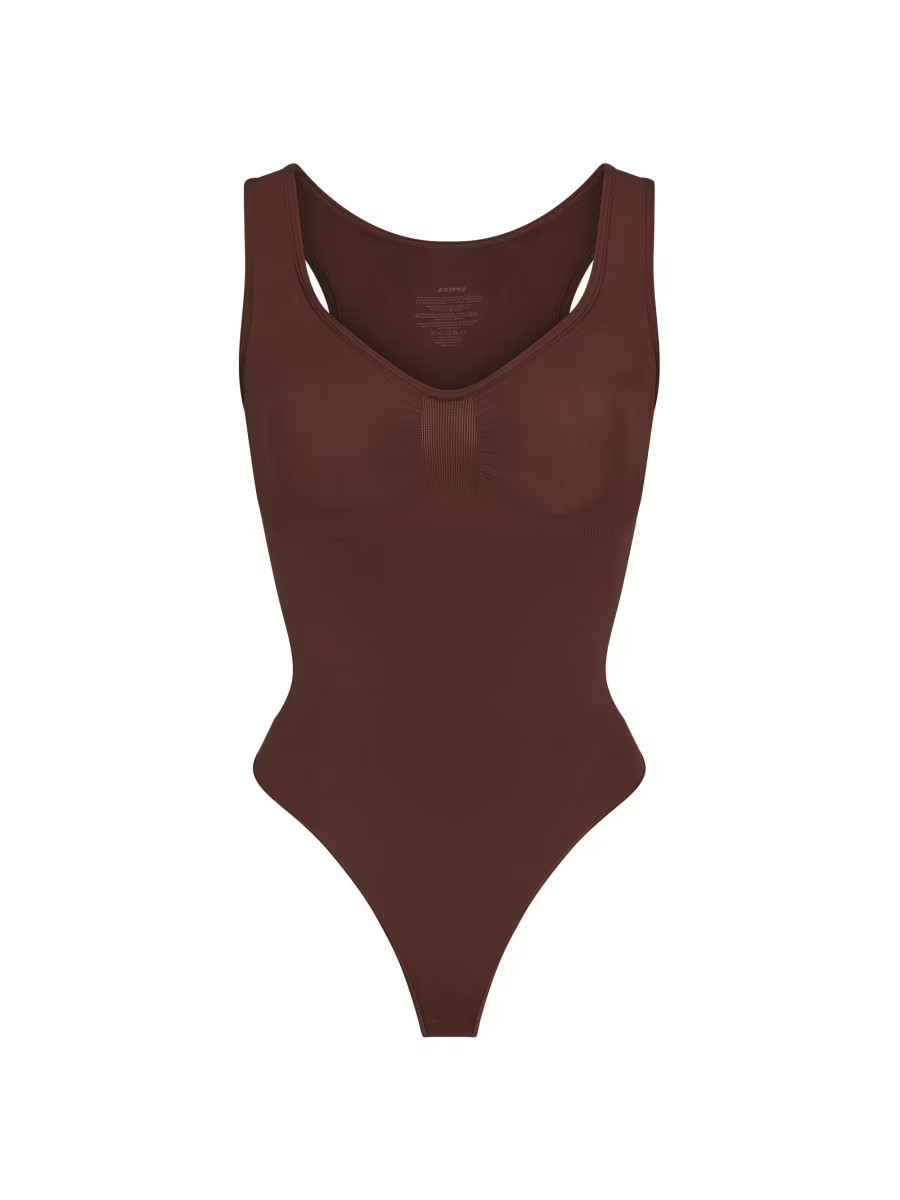 SKIMS Seamless Sculpt Scoopneck Thong Bodysuit | Saks Fifth Avenue | Saks Fifth Avenue