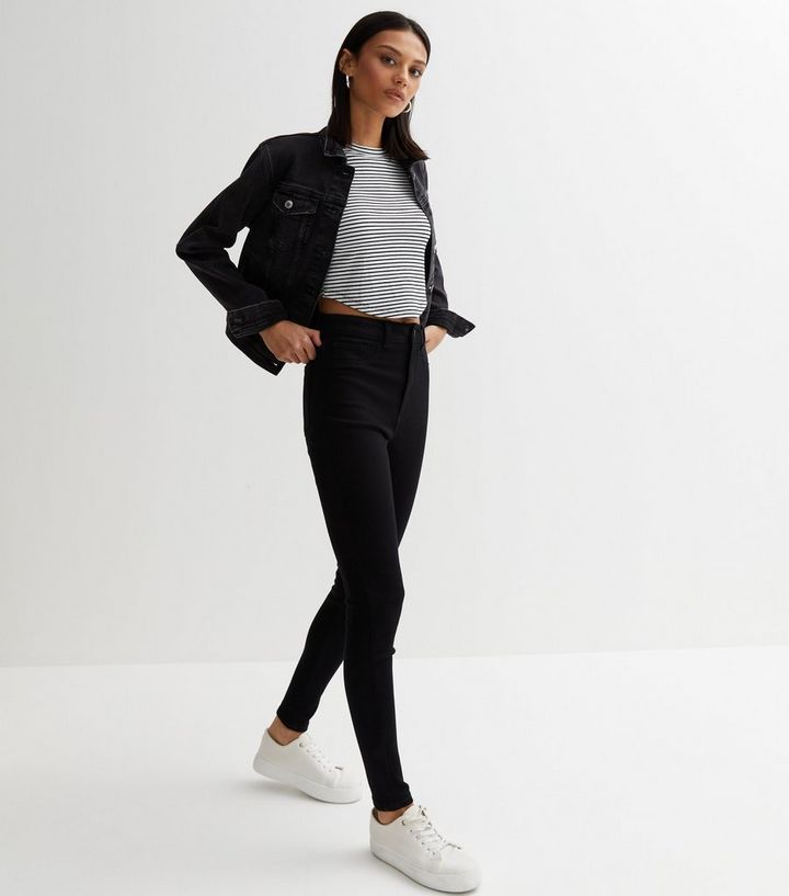 Stay Black High Waist Hallie Super Skinny Jeans
						
						Add to Saved Items
						Remove from... | New Look (UK)