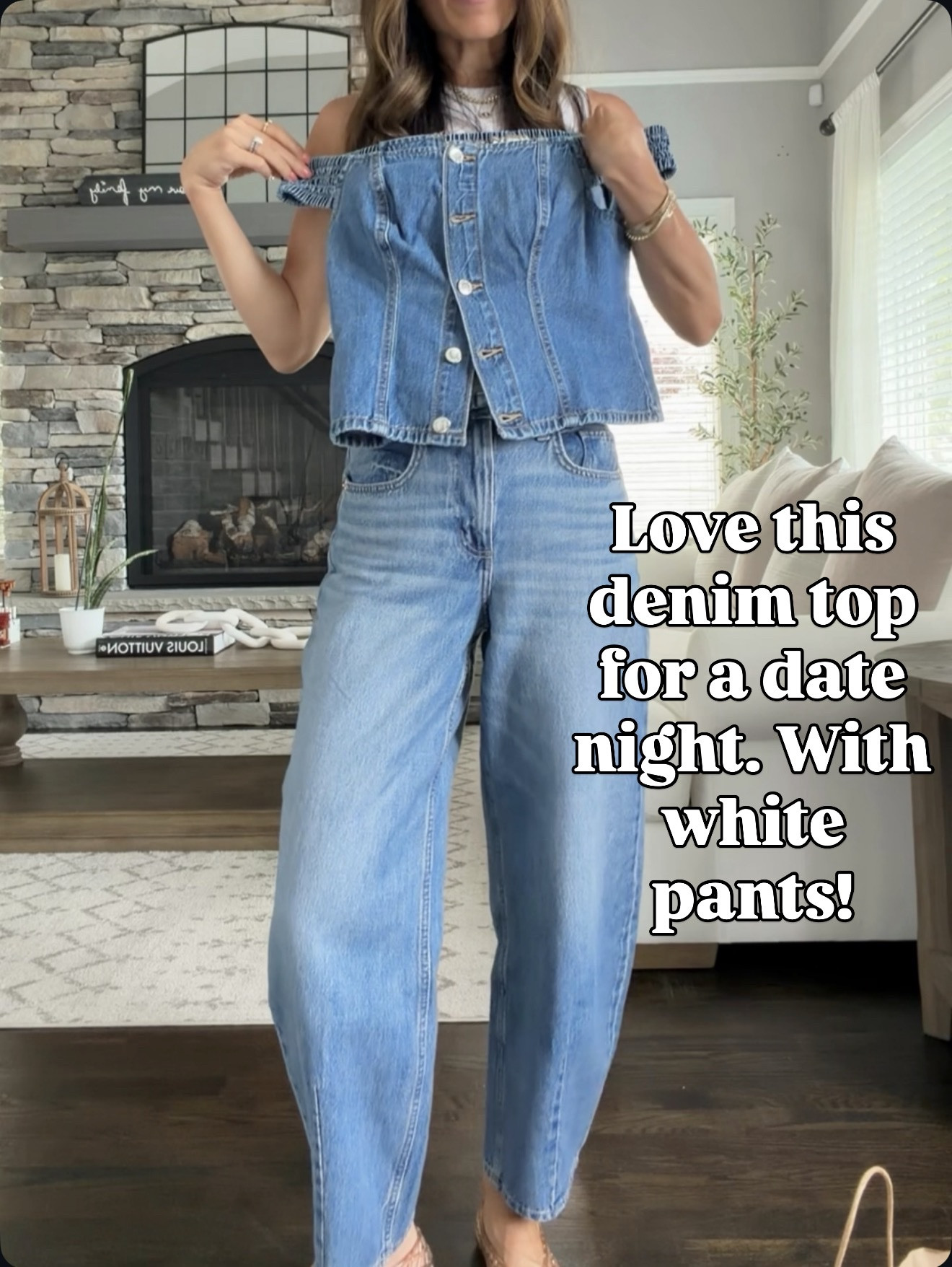 This denim top is going straight into my date night rotation. Just add white jeans and you’re done. 💙 wearing size small

#LTKootd #LTKmomlife #LTKOver40