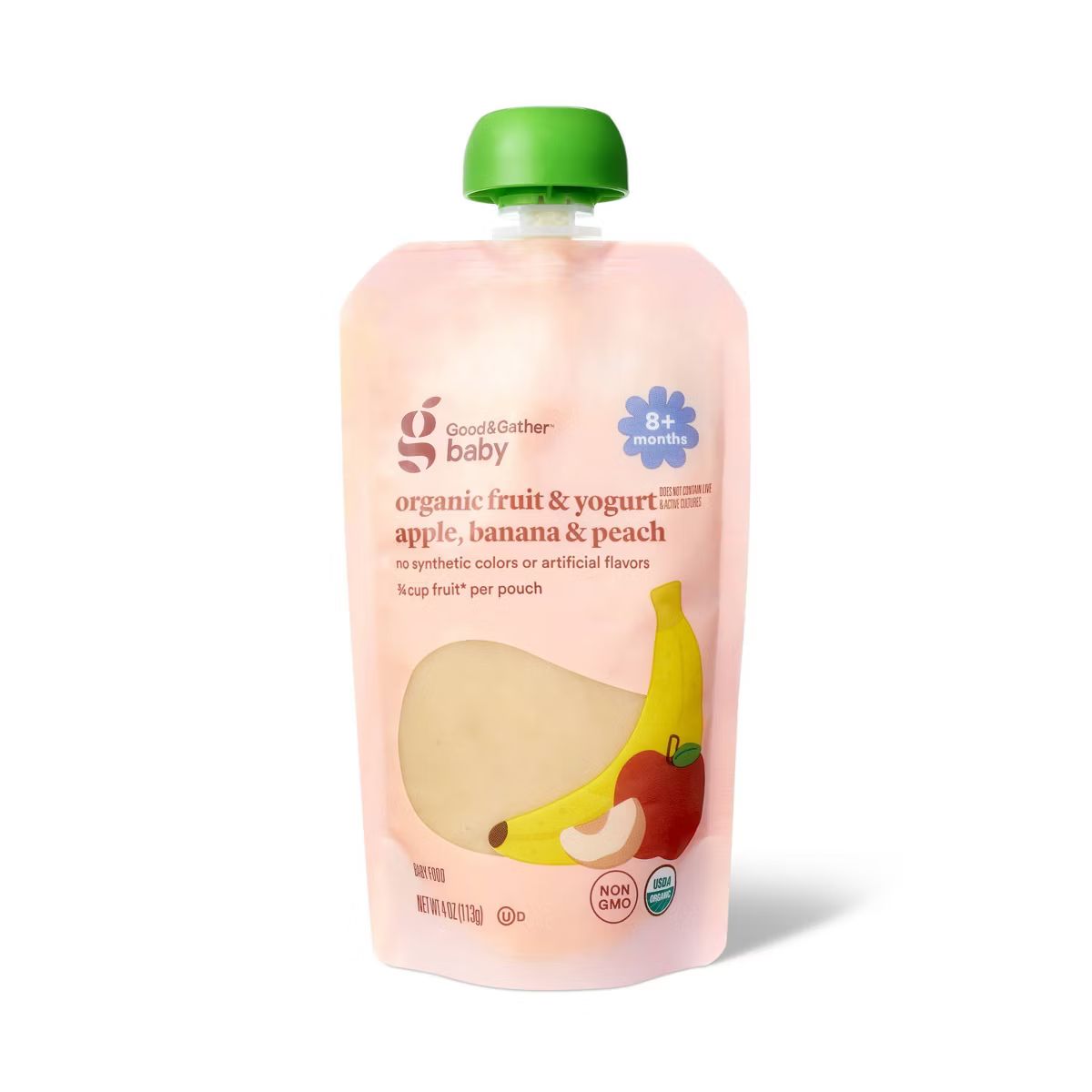 Organic Apple Banana Peach Yogurt Baby Food Pouch - 4oz - Good & Gather™ | Target