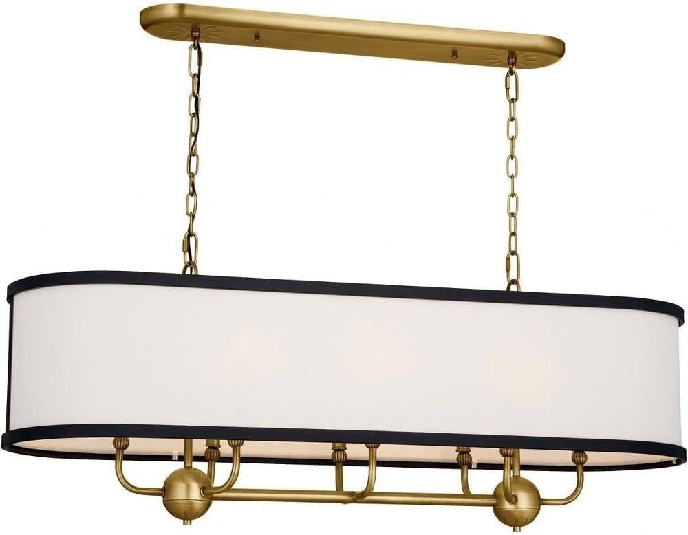 Kichler Heddle 42.5 Inch 8 Light Linear Chandelier in Natural Brass | Amazon (US)