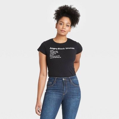 Black History Month Women's 'Angry Black Woman' Short Sleeve T-Shirt - Black | Target