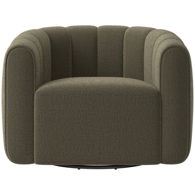 Fitz Swivel Chair Coverlet Otter | CB2