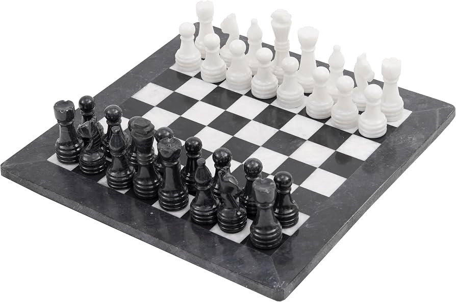 Radicaln Marble Chess Set 15 Inches Black and White Handmade Chess Game Set - 1 Chess Board & 32 ... | Amazon (US)