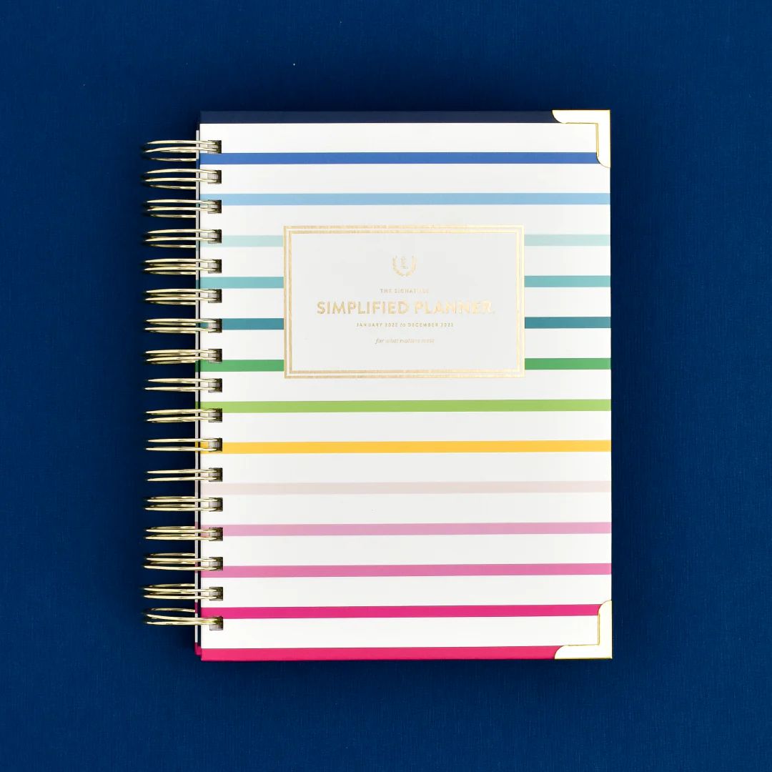 2022 Daily, Simplified Planner, Thin Happy Stripe | Simplified