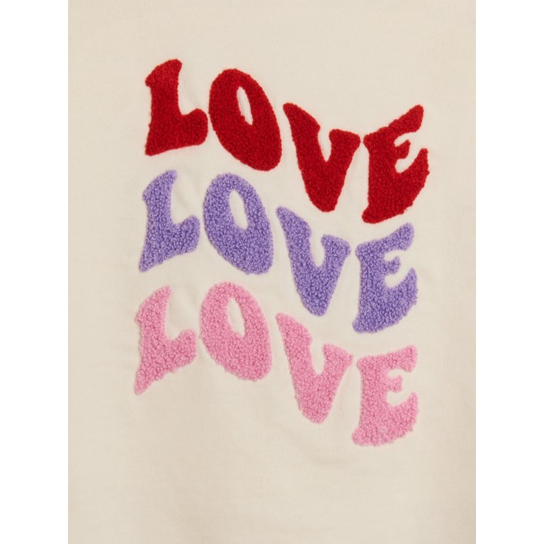 Wonder Nation Toddler Girls Valentines Day Crewneck Sweatshirt with Long Sleeves, Sizes 2T-5T | Walmart (US)