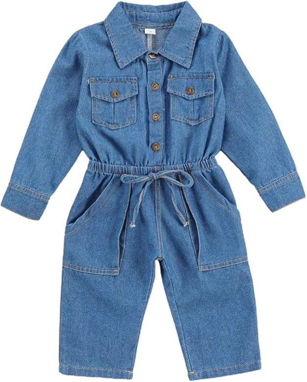 OPITIO Toddler Baby Girls Boys Denim Clothes Short Sleeve Romper Bodysuit One-Piece Shortall Jump... | Amazon (US)