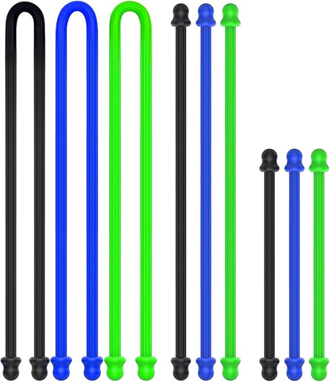 9Pcs 4-Inch, 6-Inch, 12-Inch Original Silicone Cable Tie, Steel-Core Silicone Twist Ties, Reusabl... | Amazon (US)