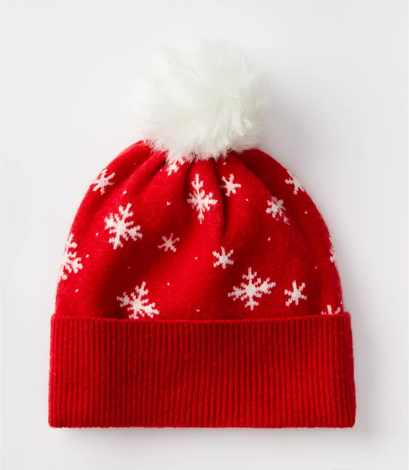 Snowflake Faux Fur Pom Pom Hat | LOFT | LOFT