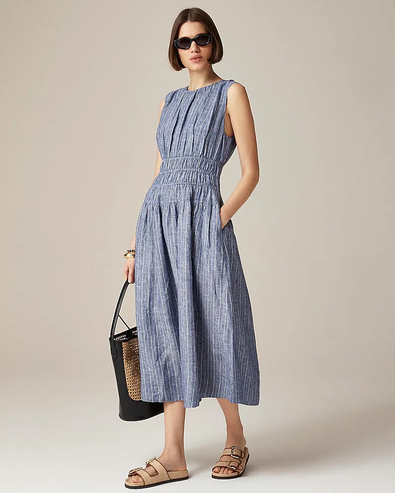 Hyacinth dress in striped linen | J. Crew US
