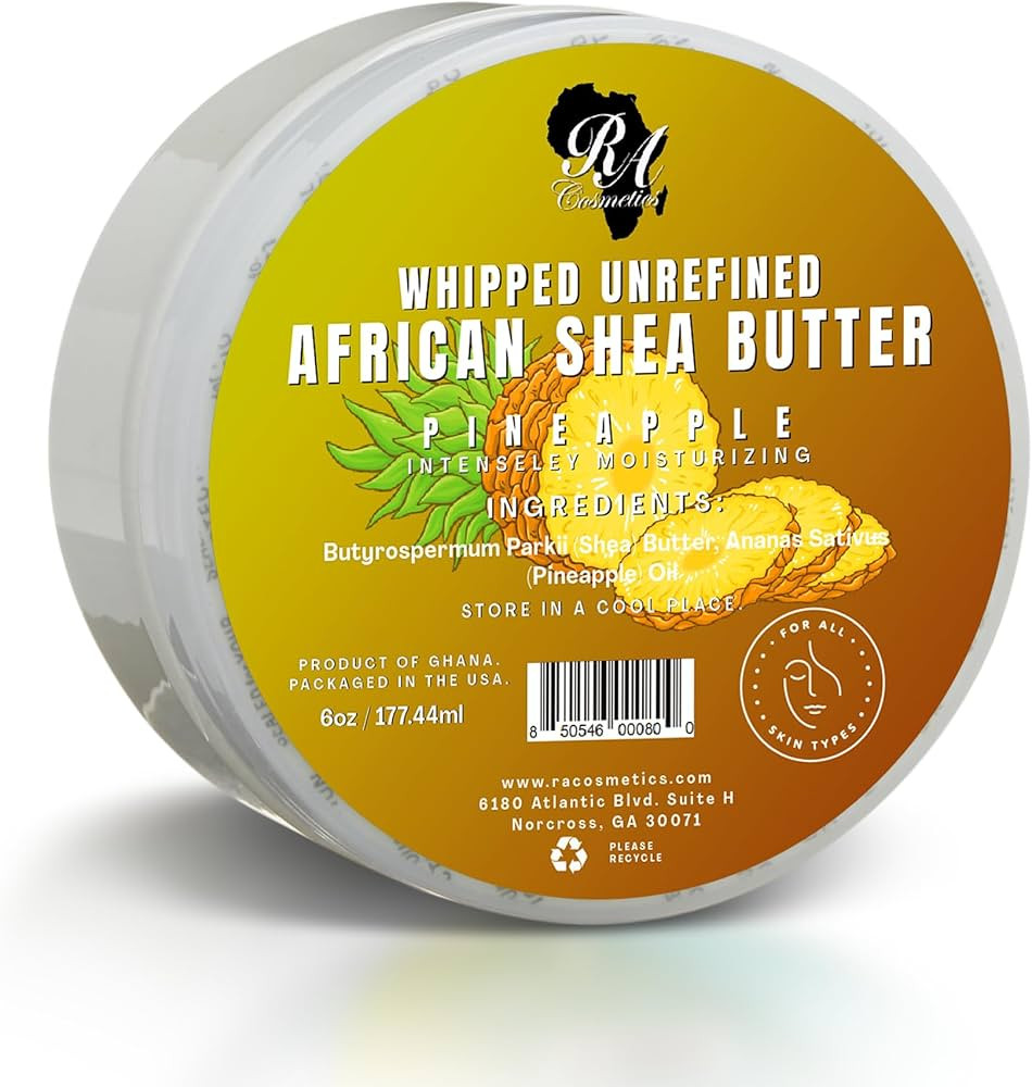 RA COSMETICS Whipped Shea Butter Pineapple - 6oz | 100% Pure & Natural African Shea Butter for Me... | Amazon (US)
