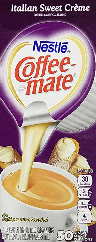 Coffee-mate - Liquid Coffee Creamer, Italian Sweet Creme, 0.375 oz Cups, 50/Box 84652 (DMi BX by ... | Amazon (UK)