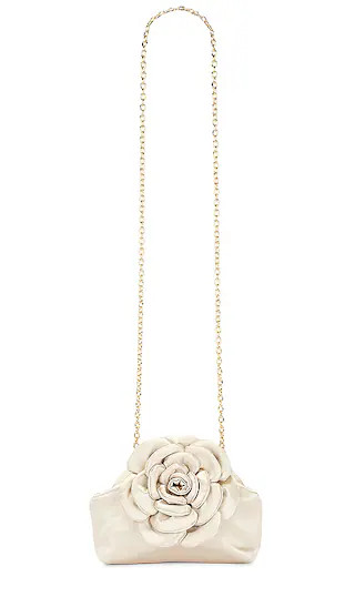Rosie Satin Clutch in Ivory | Revolve Clothing (Global)